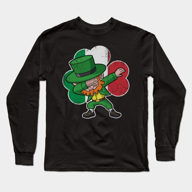 Irish Italian Dabbing Leprechaun St Patricks Day Long Sleeve T-Shirt by E